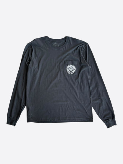 Chrome Hearts Black & White Miami Horseshoe Logo Longsleeve T-Shirt