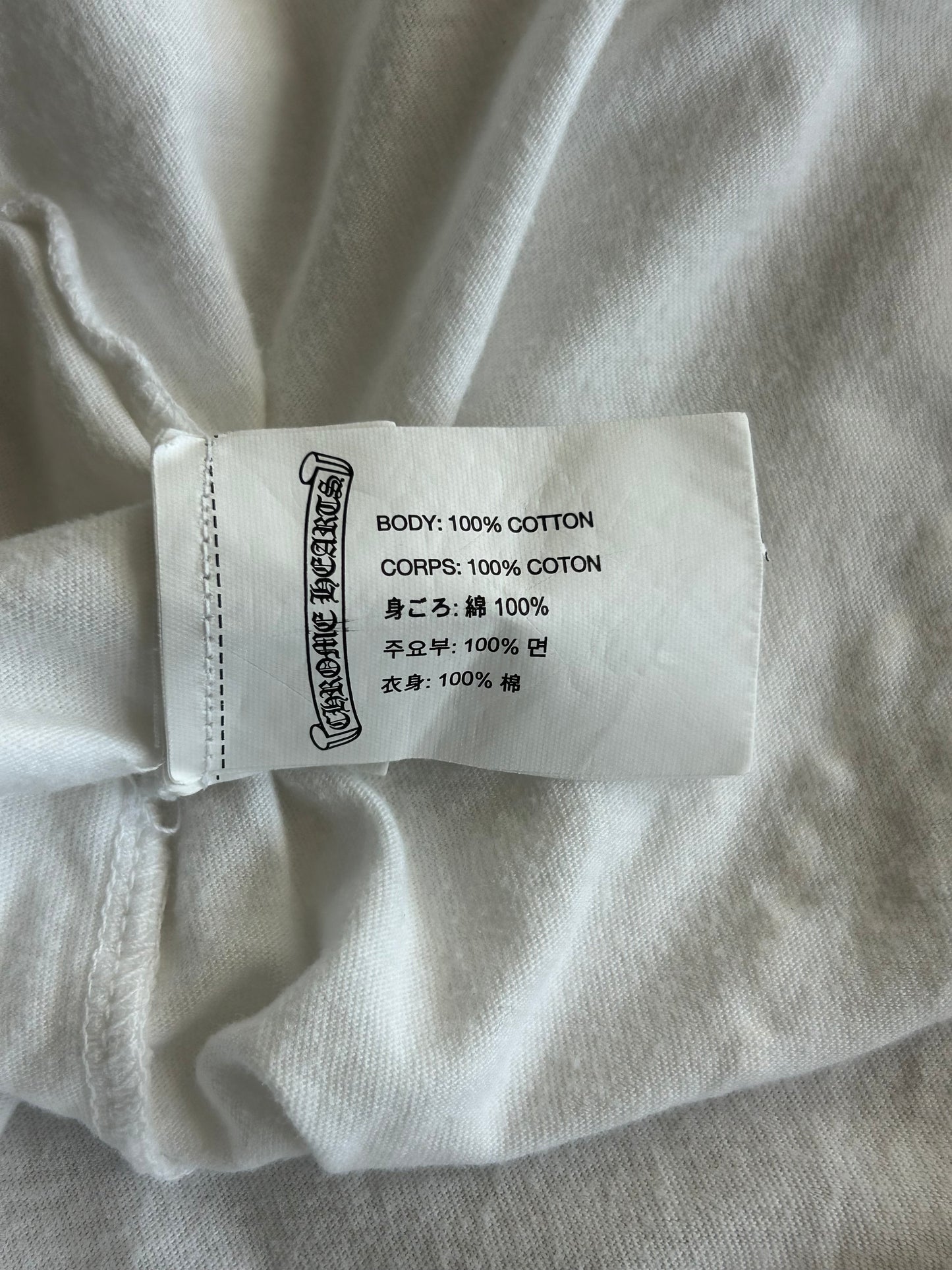Chrome Hearts White & Red Horseshoe Logo T-Shirt