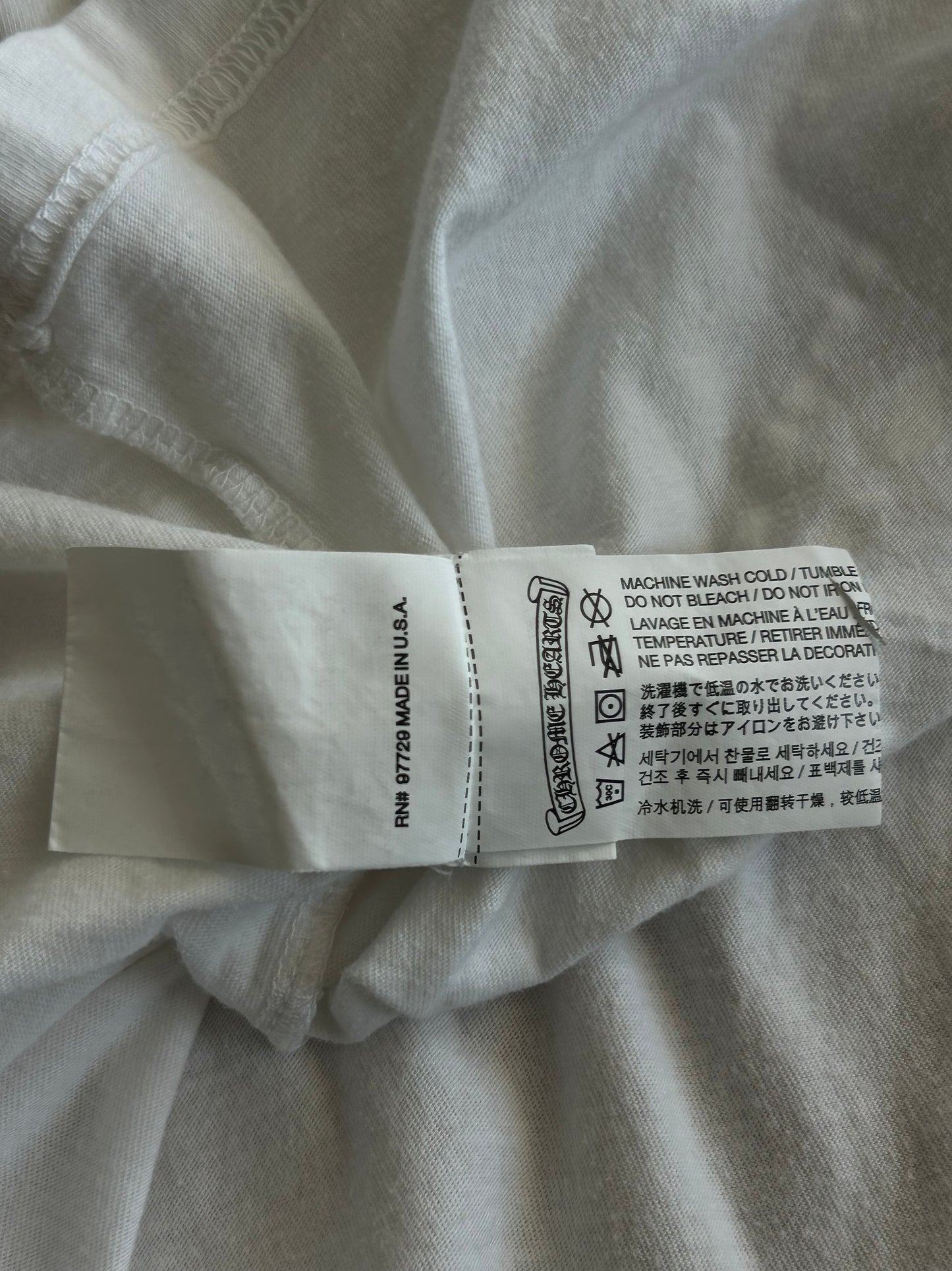 Chrome Hearts White & Red Horseshoe Logo T-Shirt
