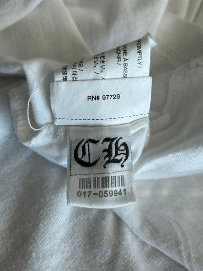 Chrome Hearts White & Red Horseshoe Logo T-Shirt