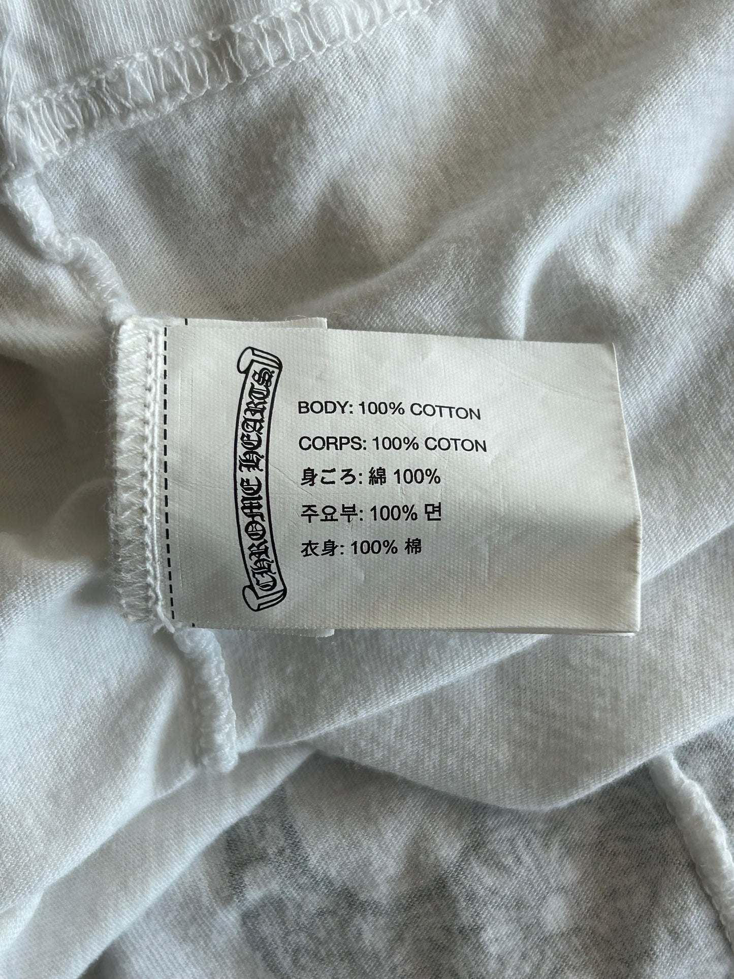 Chrome Hearts White & Black Flame Logo T-Shirt