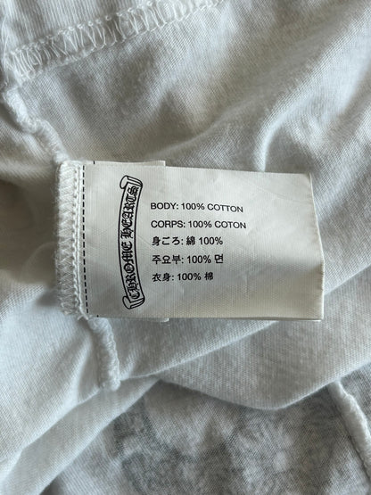 Chrome Hearts White & Black Flame Logo T-Shirt