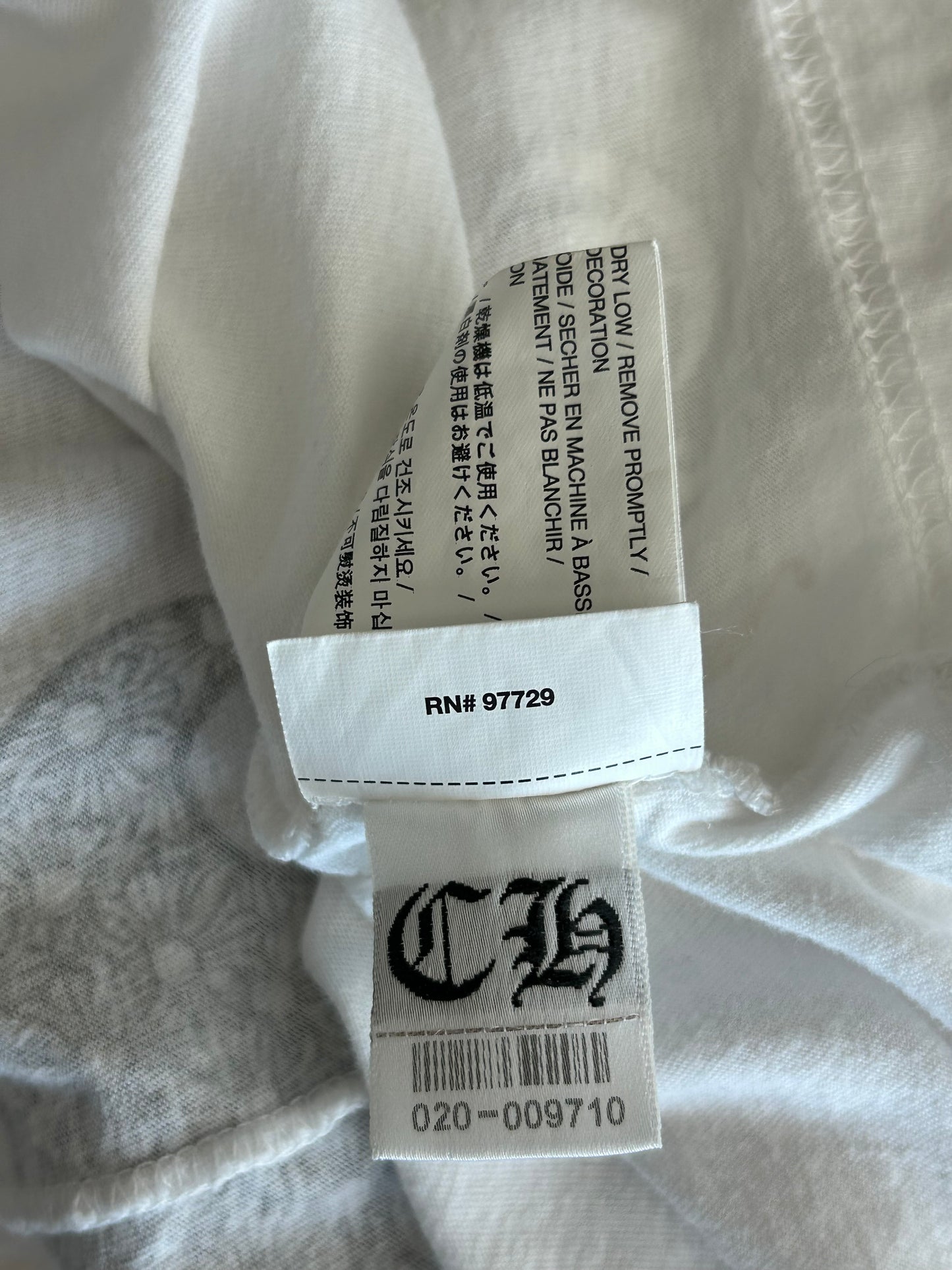 Chrome Hearts White & Black Flame Logo T-Shirt
