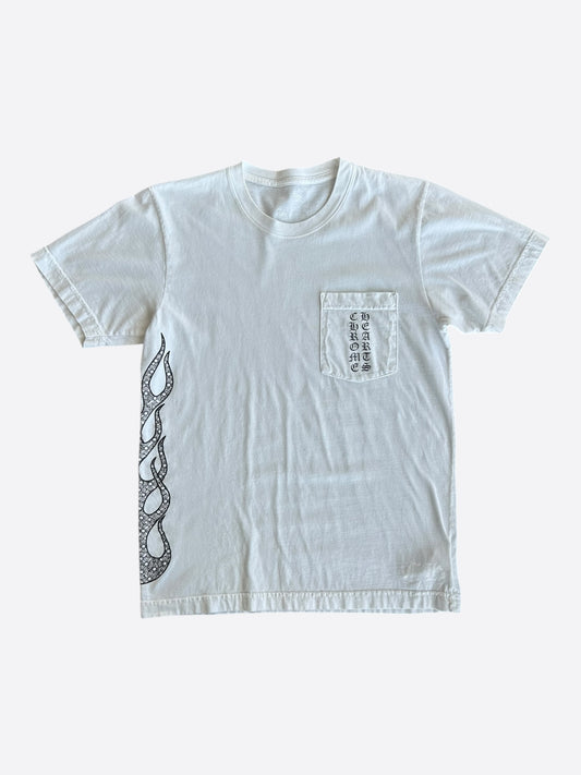 Chrome Hearts White & Black Flame Logo T-Shirt