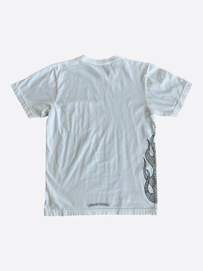 Chrome Hearts White & Black Flame Logo T-Shirt
