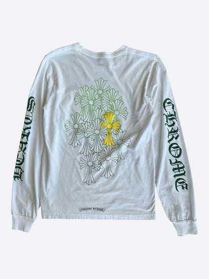 Chrome Hearts White & Green Cemetery Cross Logo Longsleeve T-Shirt