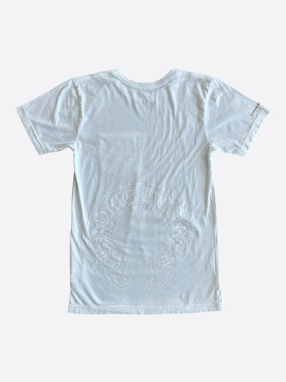 Chrome Hearts White & Red Horseshoe Logo T-Shirt