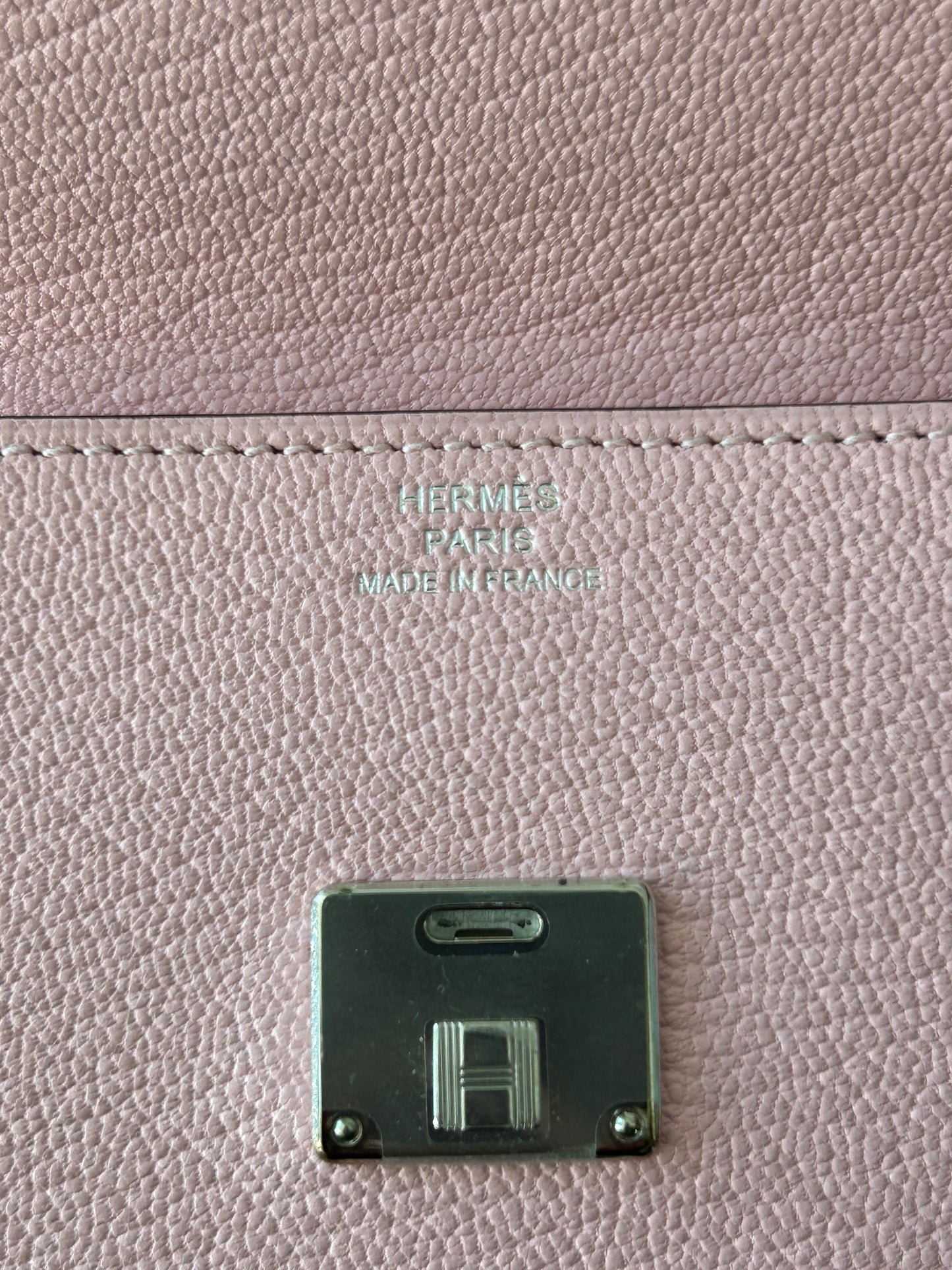 Hermes Pink Epsom & Palladium Hardware Mini Clic Card Holder