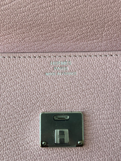 Hermes Pink Epsom & Palladium Hardware Mini Clic Card Holder