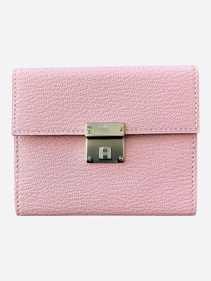 Hermes Pink Epsom & Palladium Hardware Mini Clic Card Holder