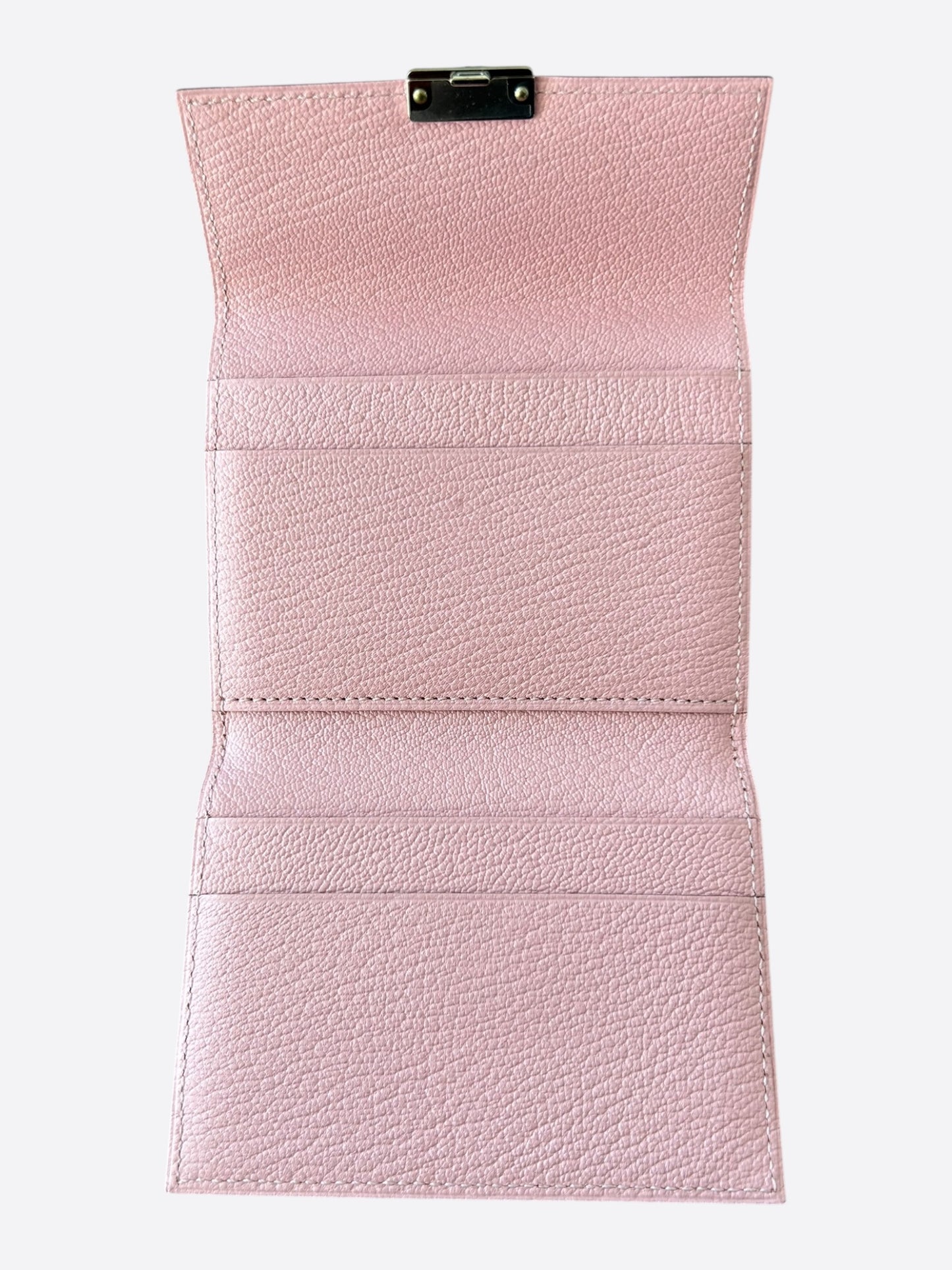 Hermes Pink Epsom & Palladium Hardware Mini Clic Card Holder