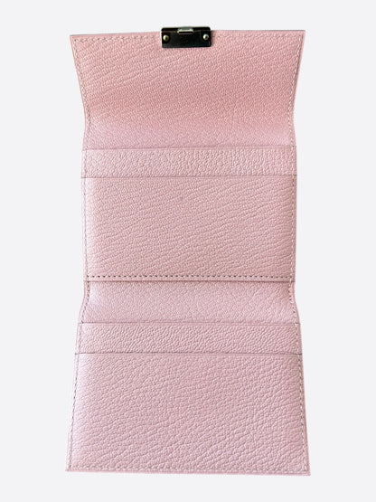 Hermes Pink Epsom & Palladium Hardware Mini Clic Card Holder