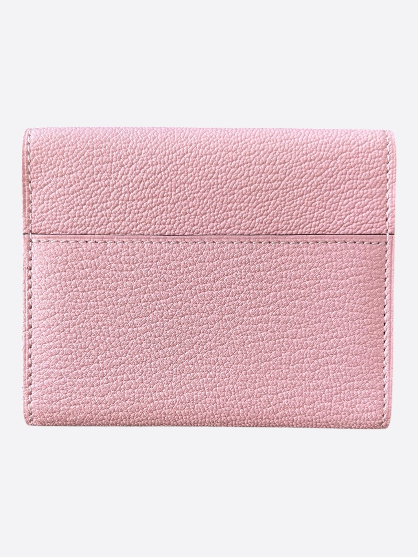 Hermes Pink Epsom & Palladium Hardware Mini Clic Card Holder