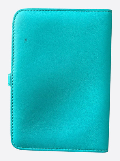 Hermes Blue Swift & Palladium Hardware Compact Dogon Wallet