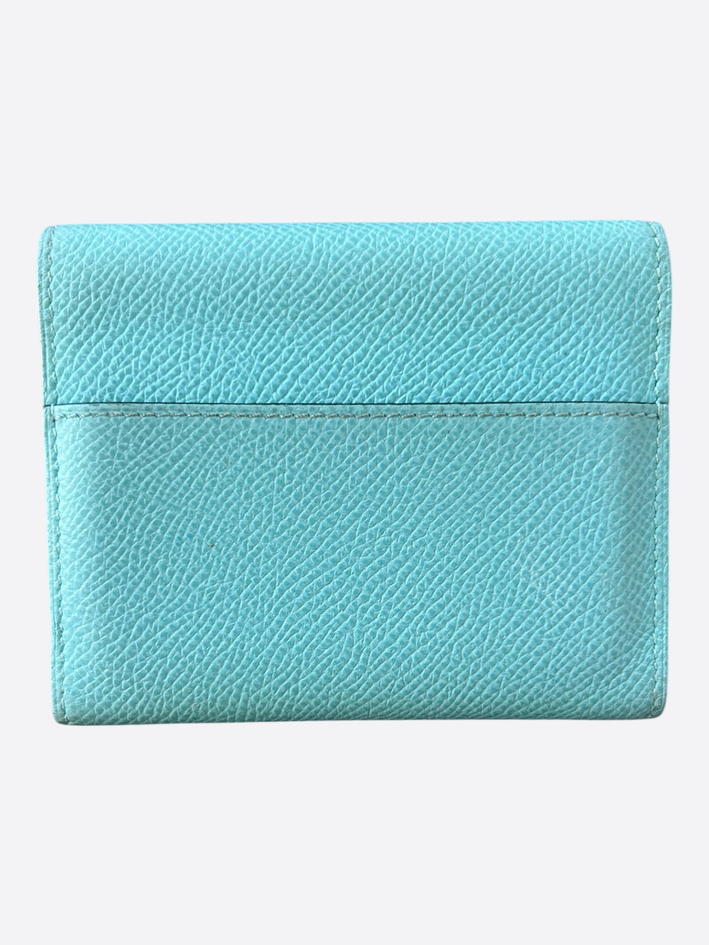 Hermes Blue Epsom & Palladium Hardware Mini Clic Card Holder