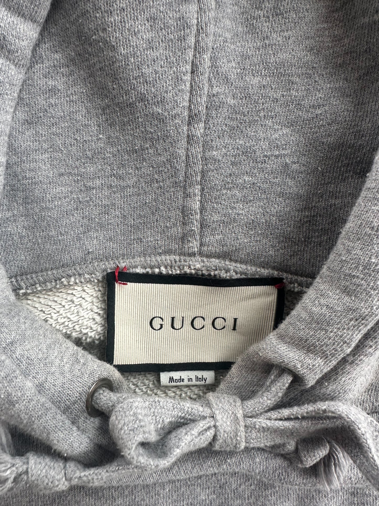 Gucci Grey Dragon Embroidered Logo Hoodie