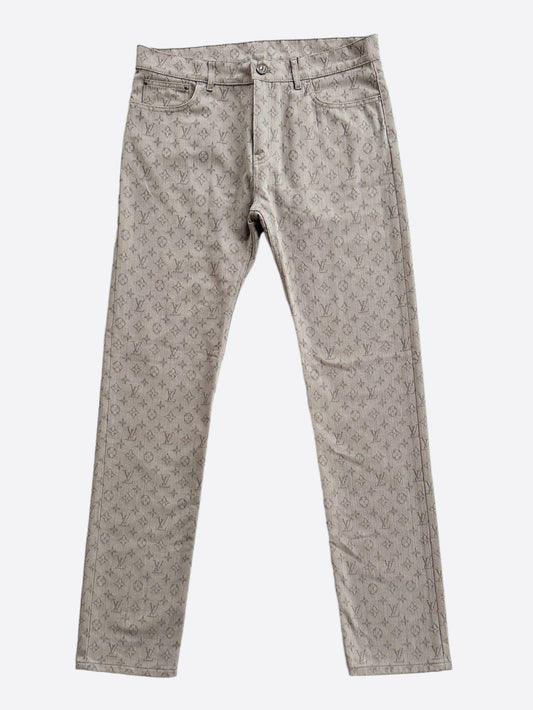 Louis Vuitton Grey Monogram Slim Jeans