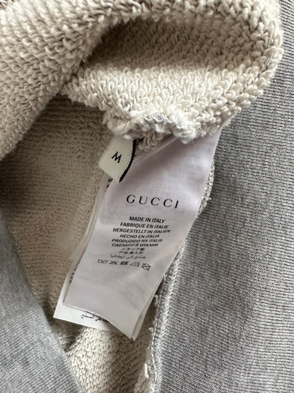 Gucci Grey Dragon Embroidered Logo Hoodie