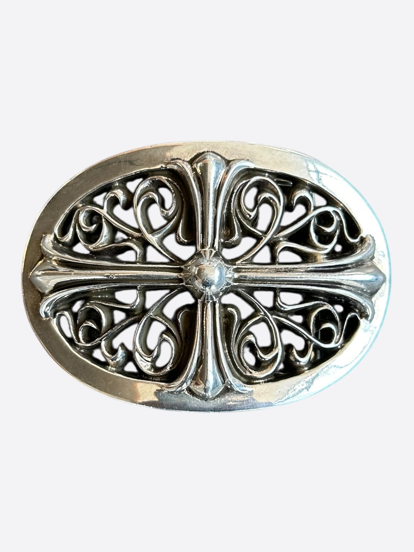 Chrome Hearts Silver Oval Cross Buckle