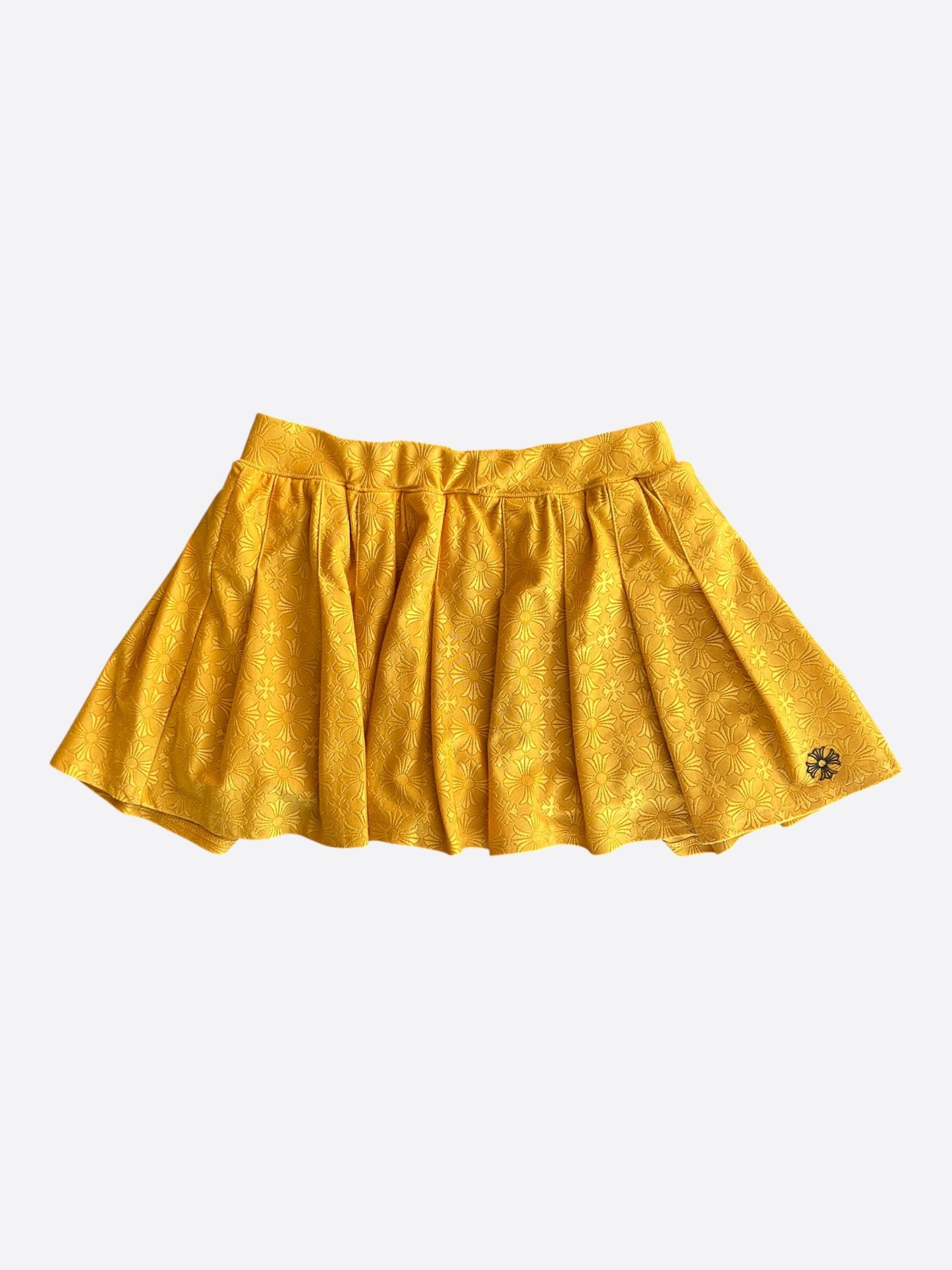 Chrome Hearts Yellow Cross Jacquard Tennis Skirt
