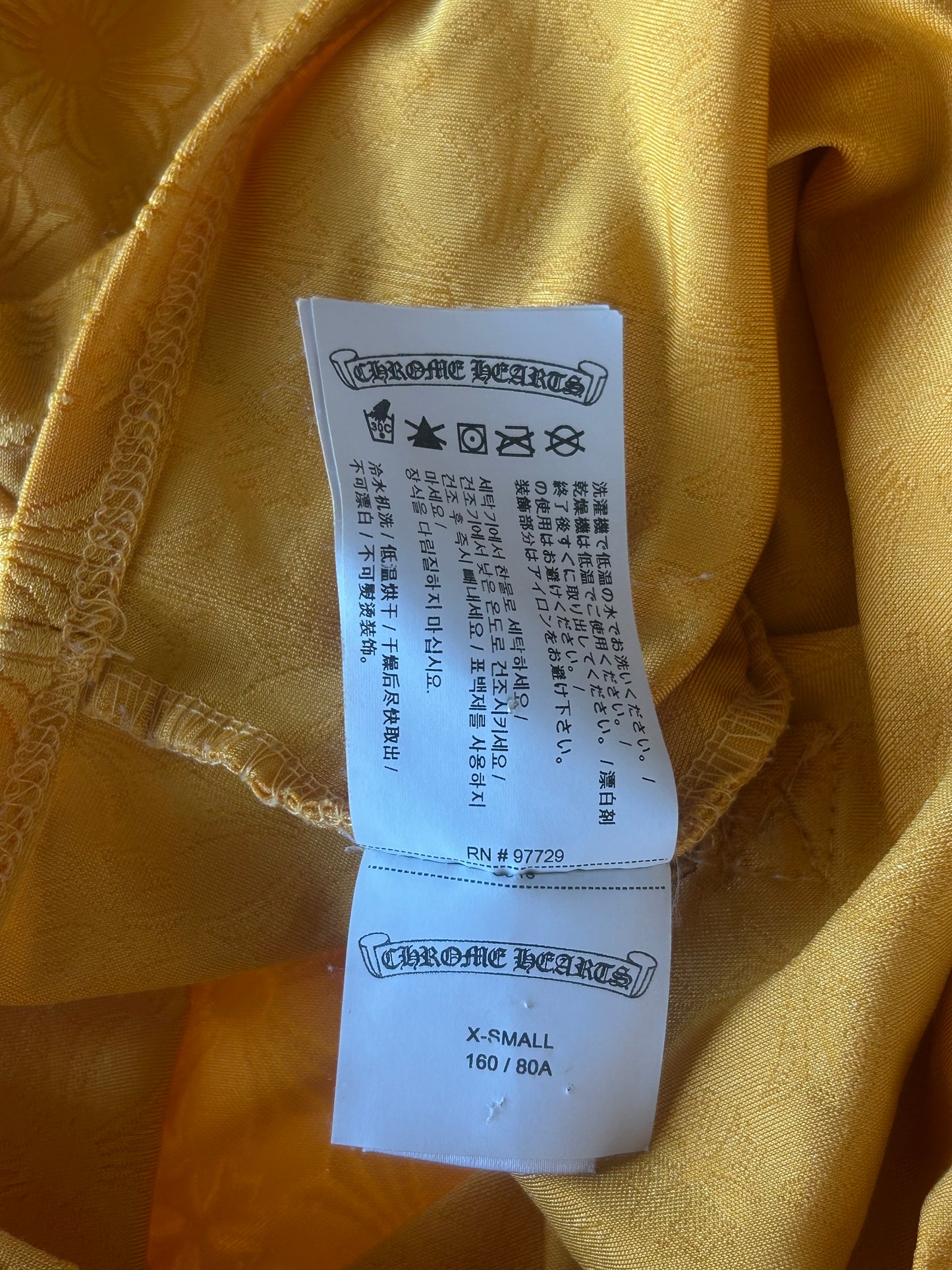 Chrome Hearts Yellow Cross Jacquard Women's Polo T-Shirt