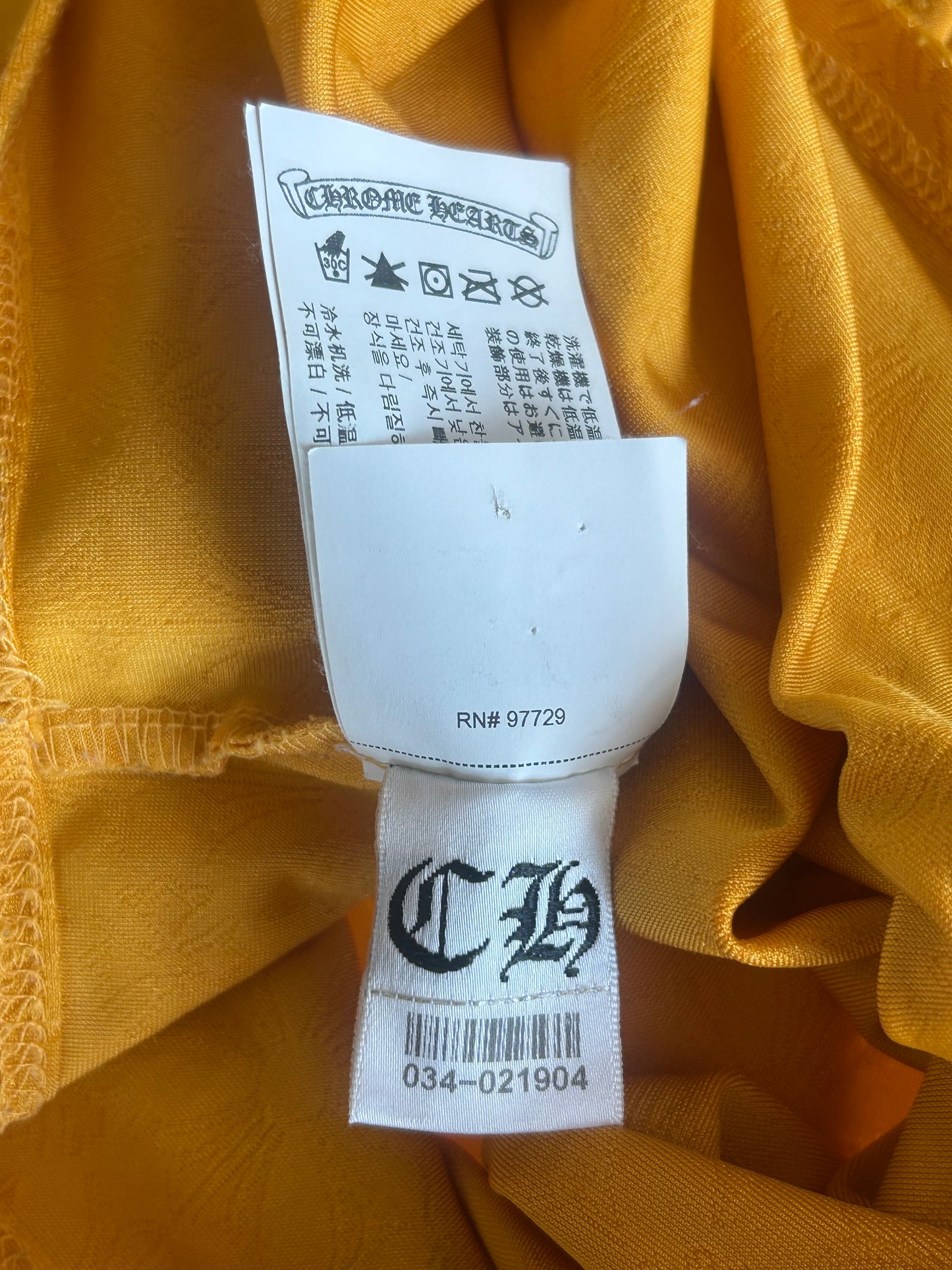 Chrome Hearts Yellow Cross Jacquard Women's Polo T-Shirt