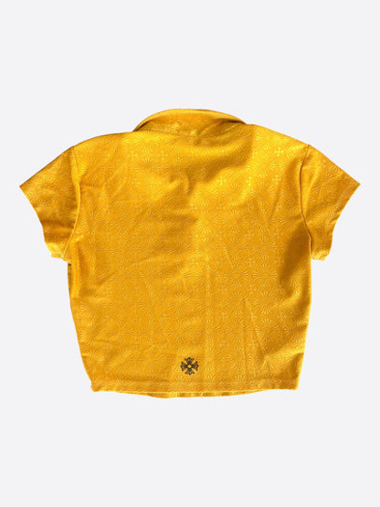Chrome Hearts Yellow Cross Jacquard Women's Polo T-Shirt