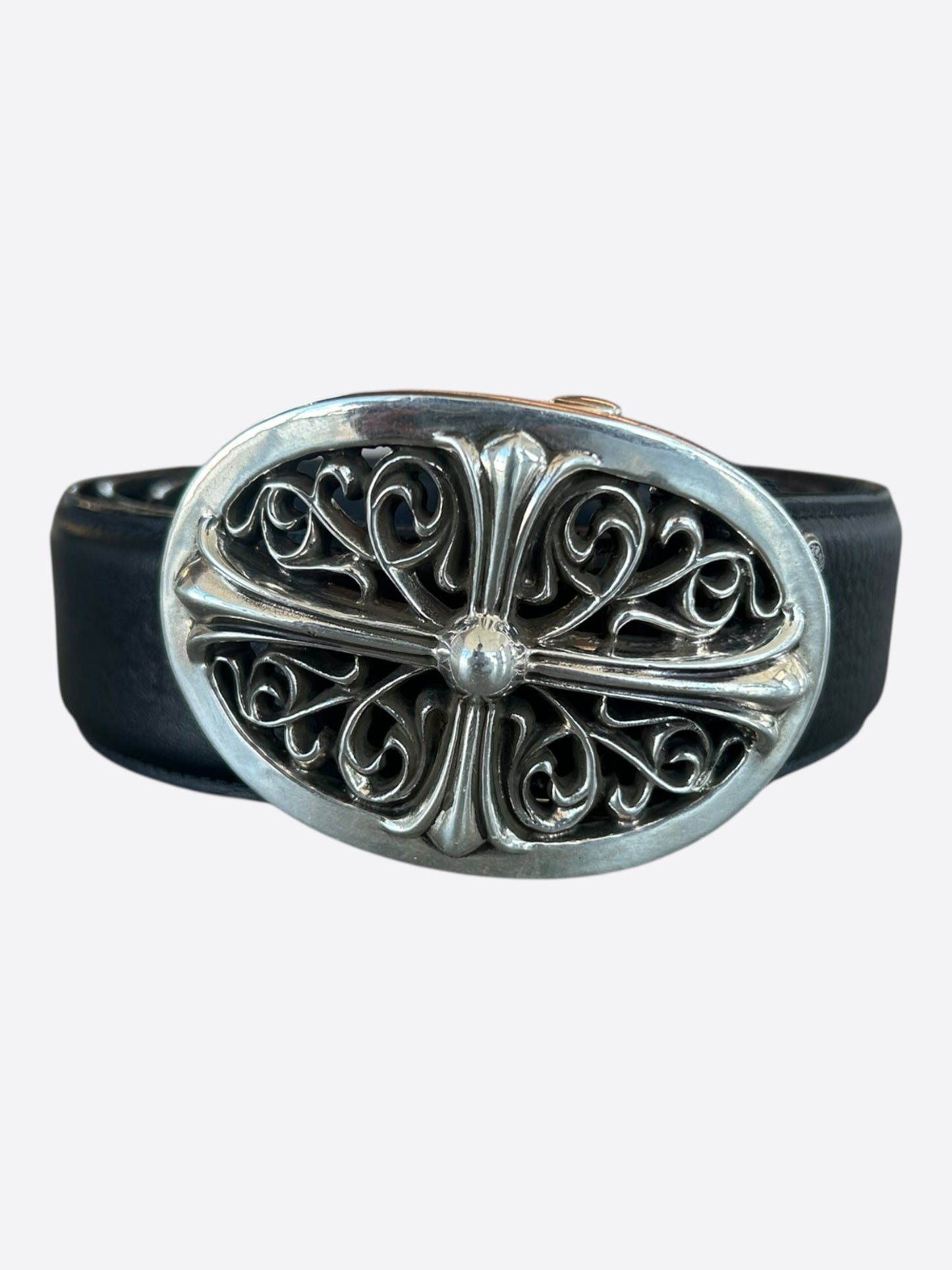 Chrome Hearts Black & Silver Oval Cross Belt
