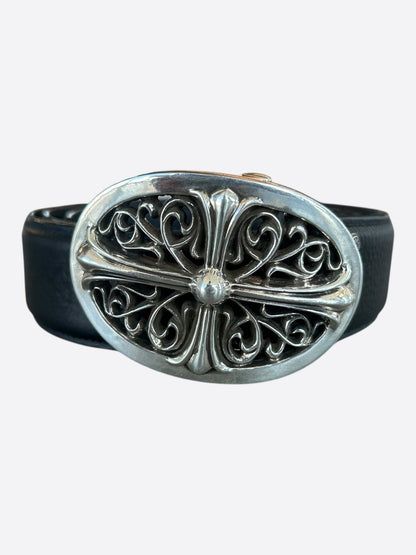 Chrome Hearts Black & Silver Oval Cross Belt
