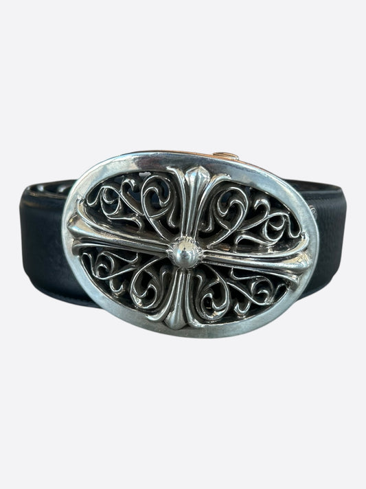 Chrome Hearts Black & Silver Oval Cross Belt