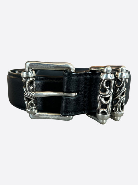 Chrome Hearts Black & Silver Roller Belt