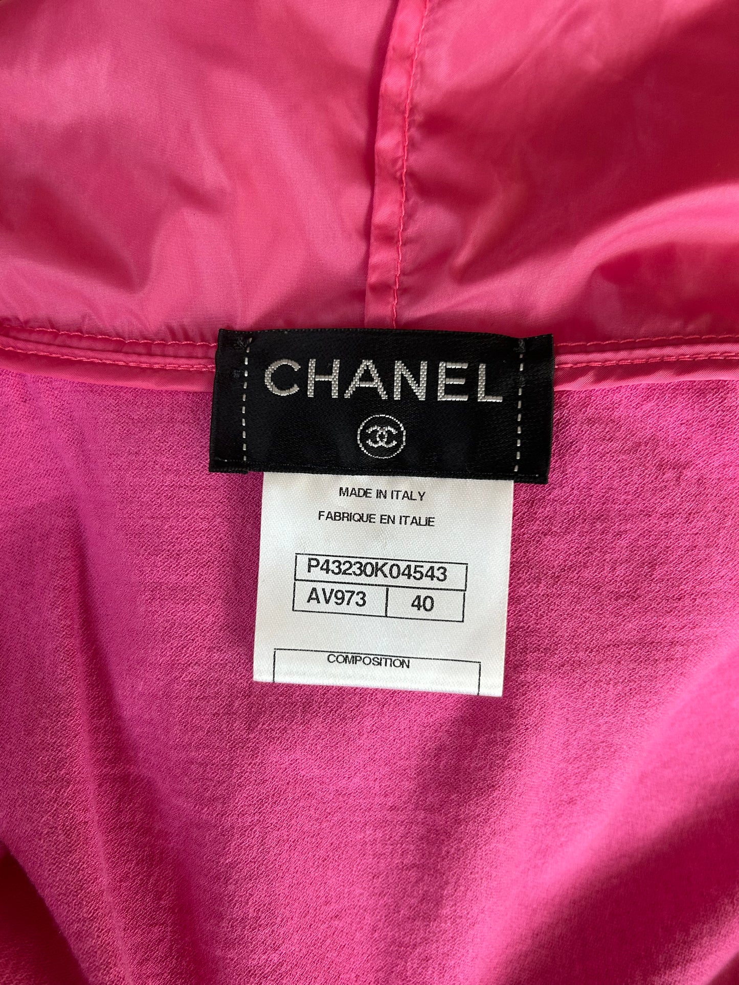 Chanel Pink Nylon Hooded Hybrid Vest