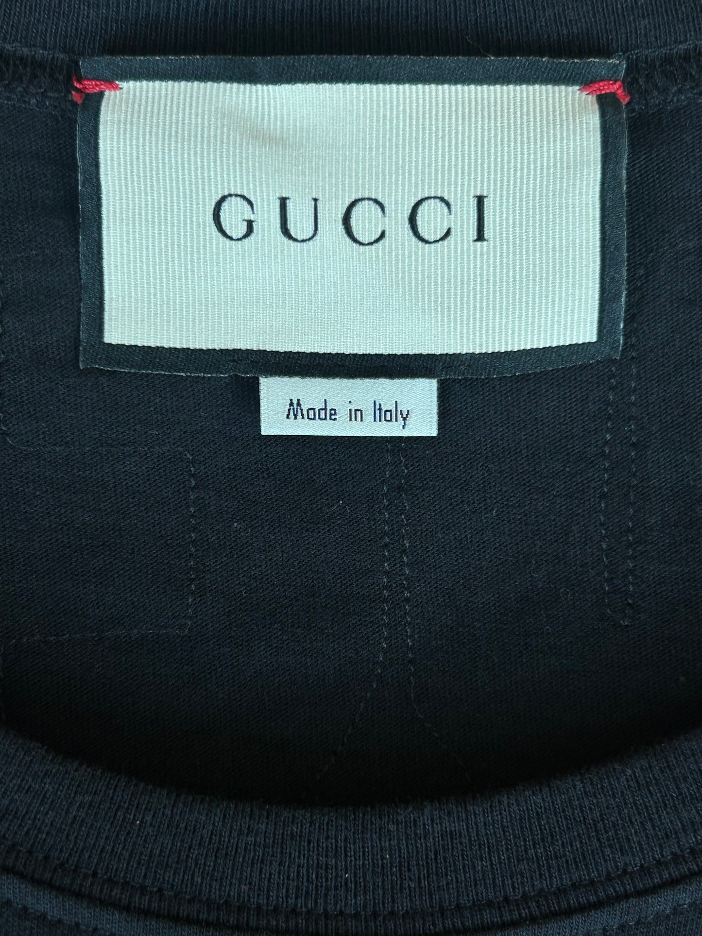 Gucci Black & Multicolor Sequin Dog Graphic T-Shirt