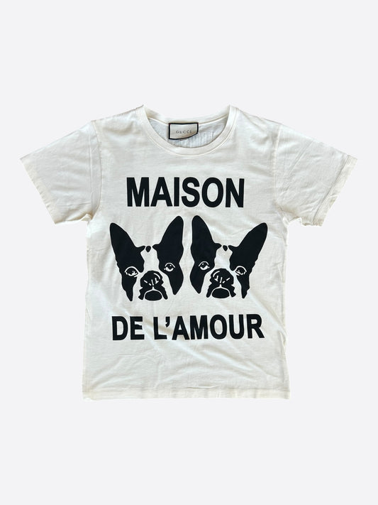Gucci White & Black Maison De L'Amour Graphic T-Shirt