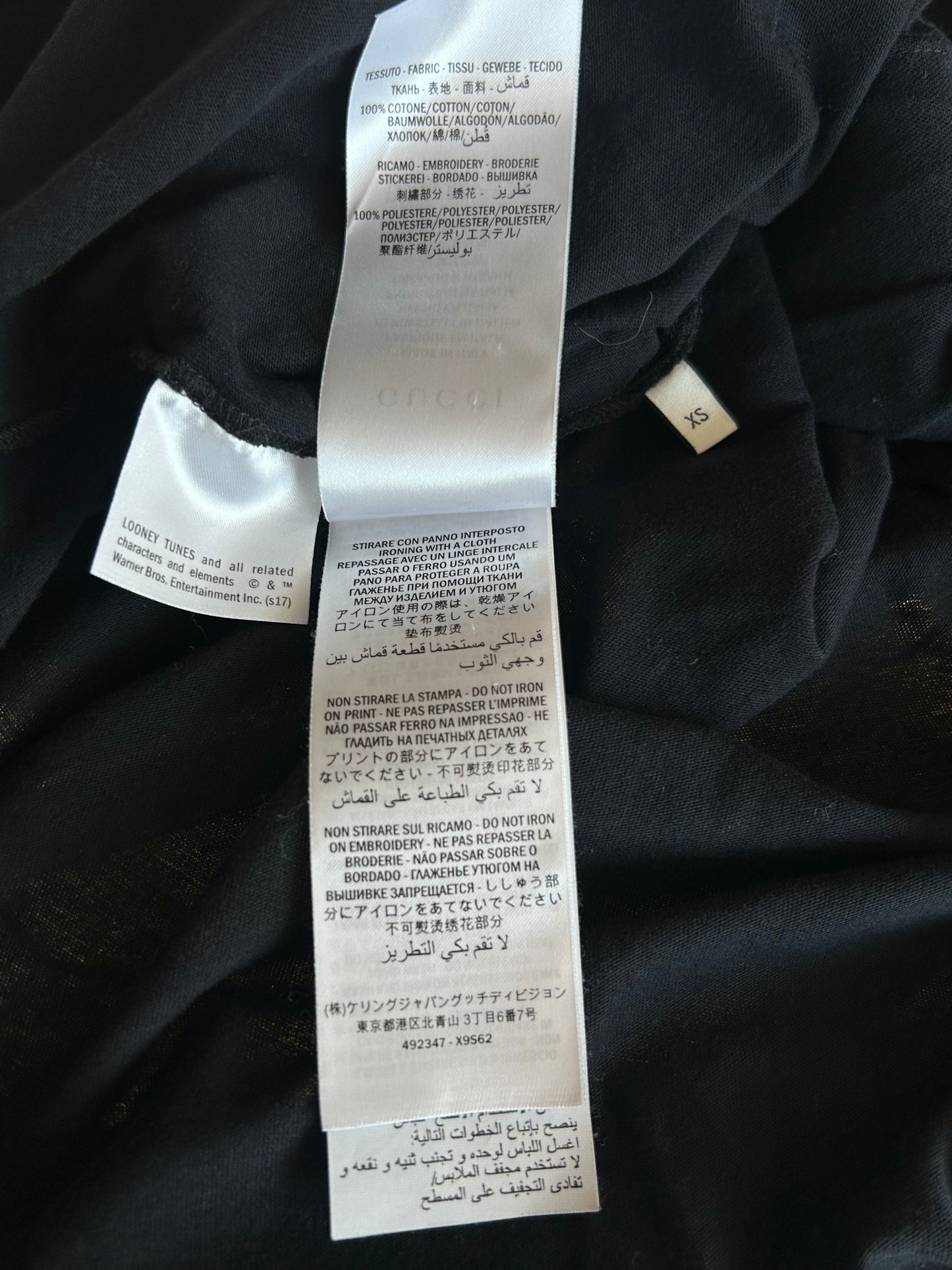 Gucci Black Sequin Bugs Bunny Graphic T-Shirt