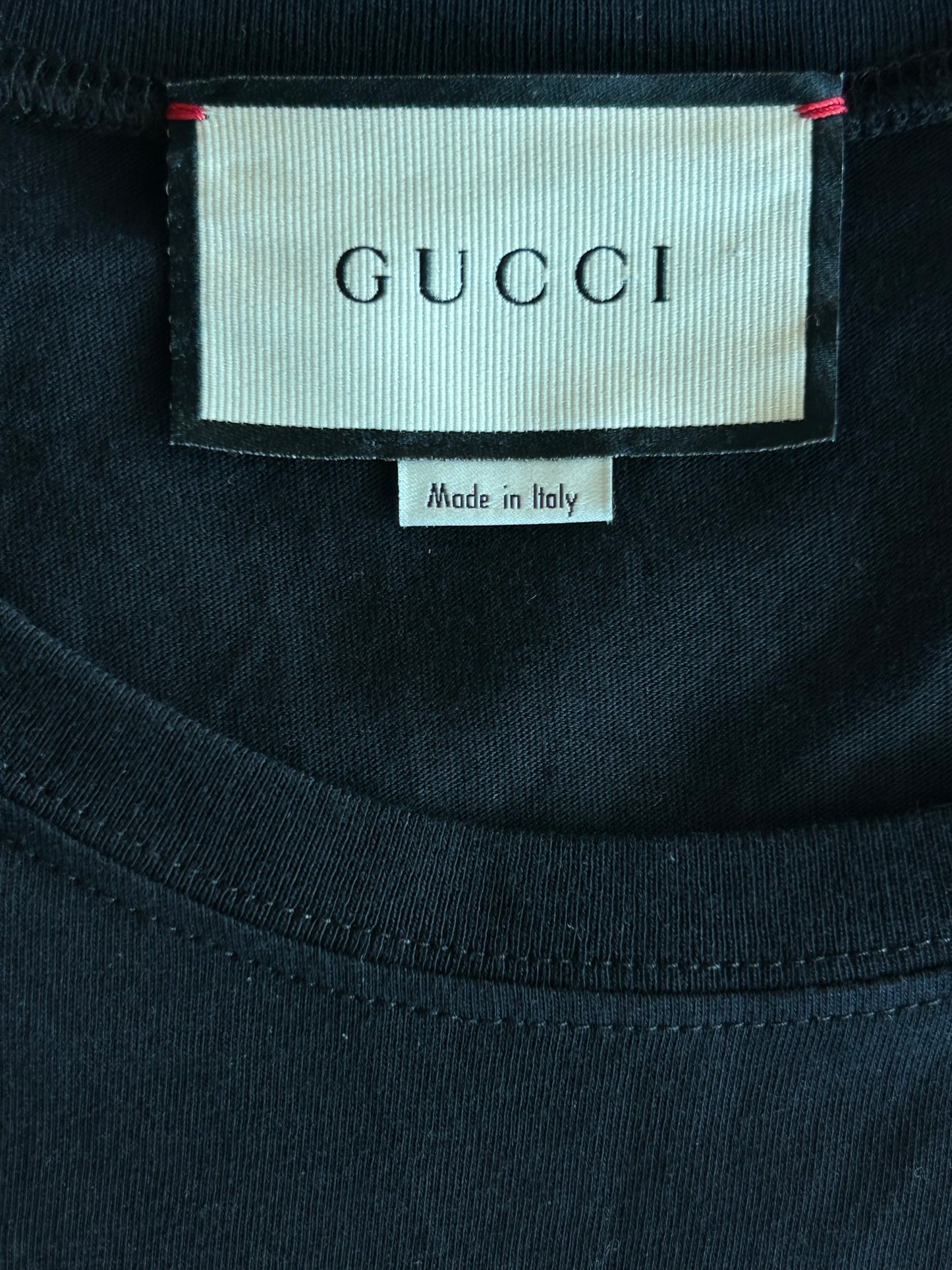 Gucci Black & Multicolor Sequin Heart Logo T-Shirt