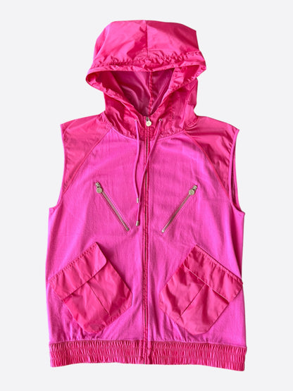 Chanel Pink Nylon Hooded Hybrid Vest