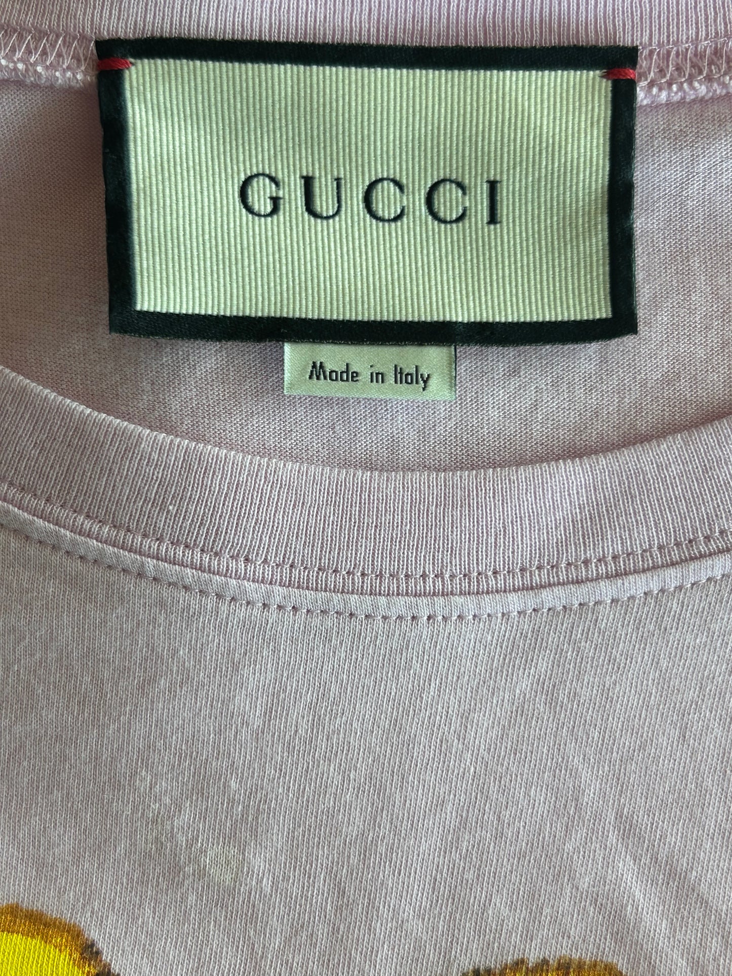 Gucci Pink & Yellow Frog Graphic T-Shirt
