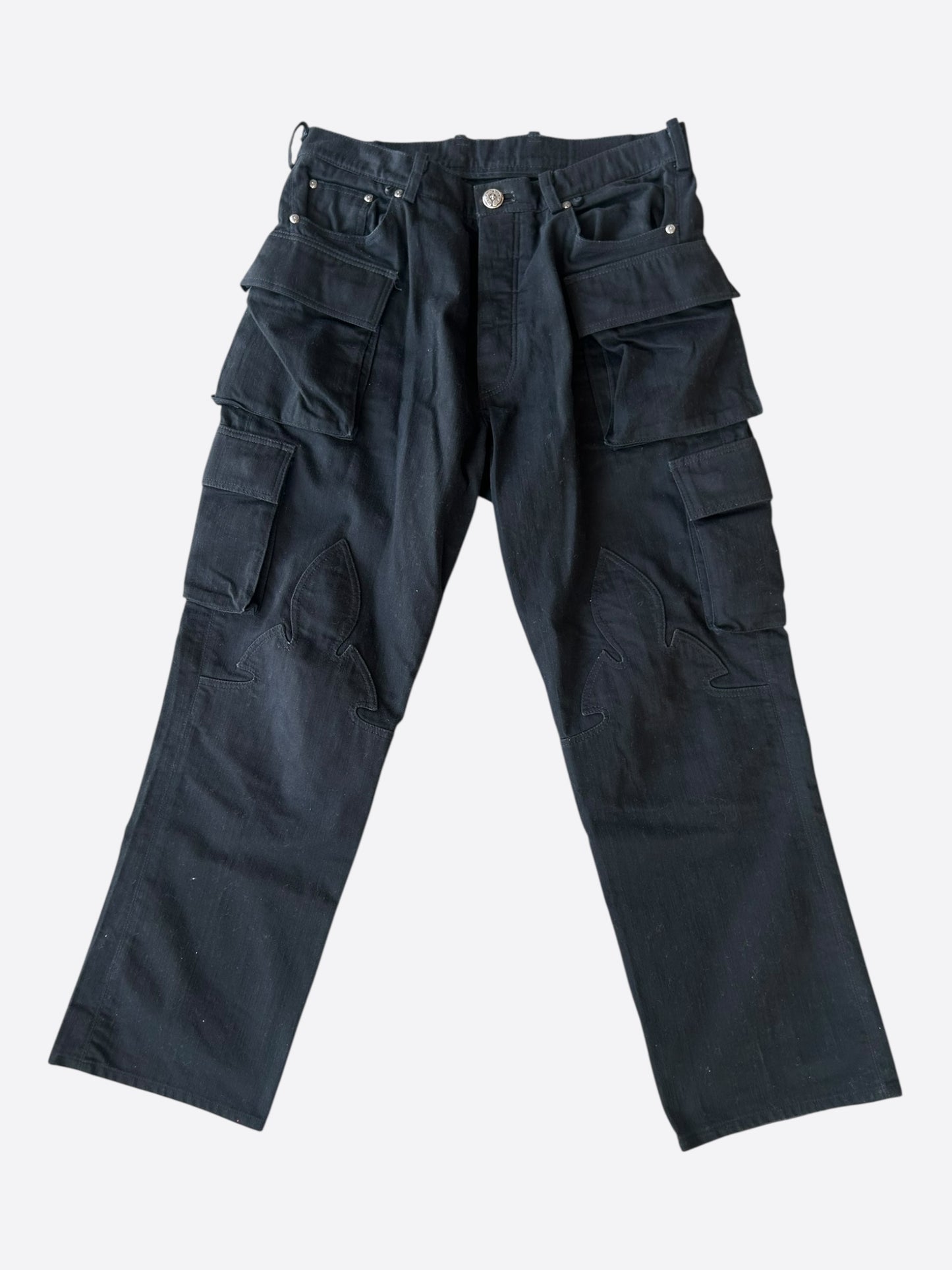 Chrome Hearts Black Fleur Cargo Pants