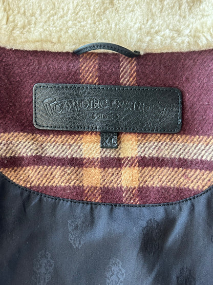 Chrome Hearts Red & Beige Plaid Sherpa Jacket