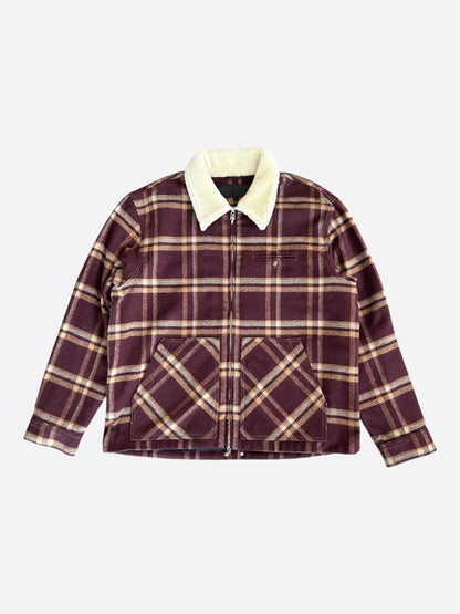 Chrome Hearts Red & Beige Plaid Sherpa Jacket