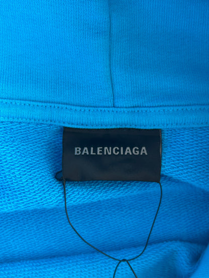 Balenciaga Blue & White Campaign Logo Hoodie