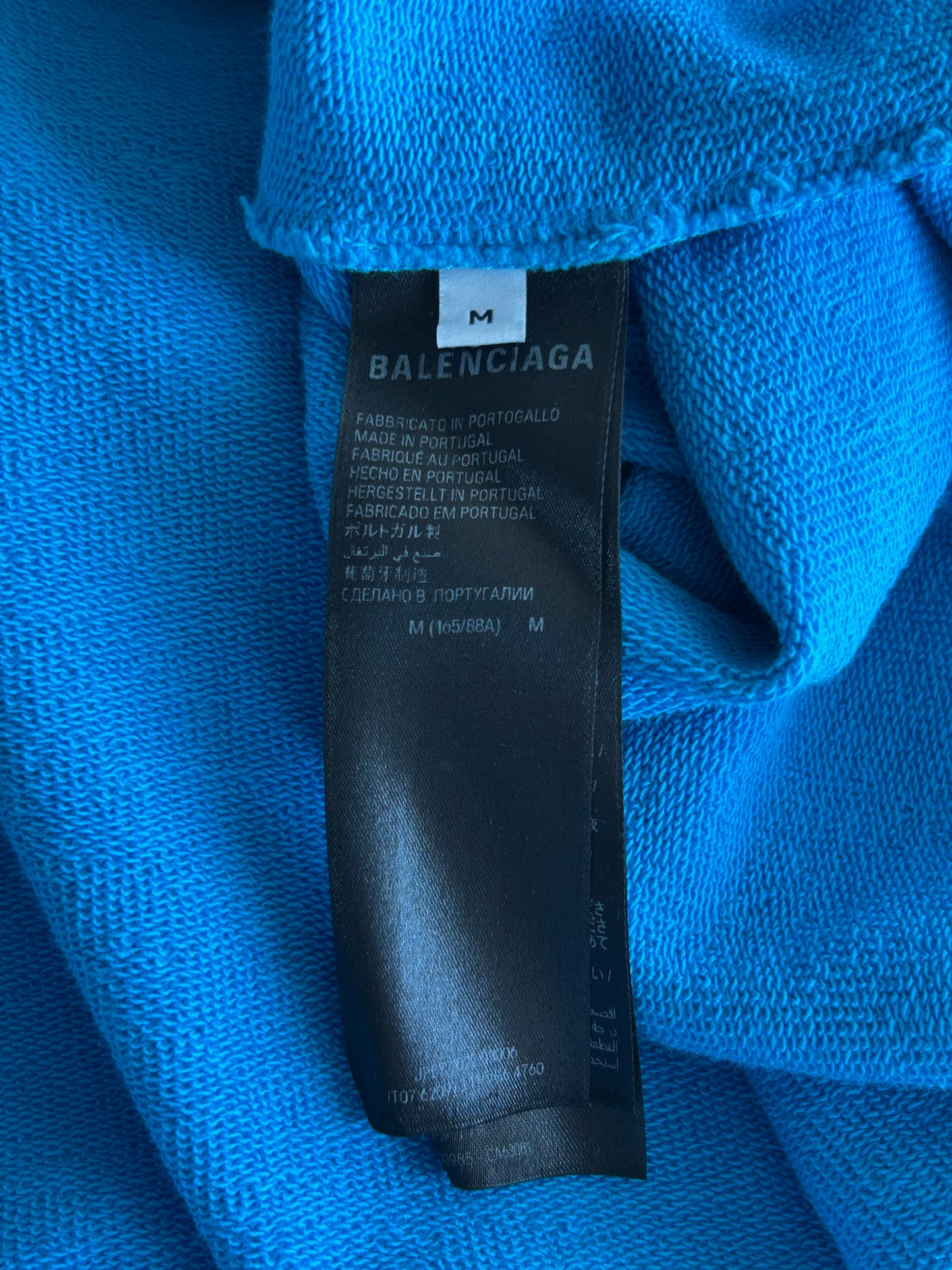 Balenciaga Blue & White Campaign Logo Hoodie