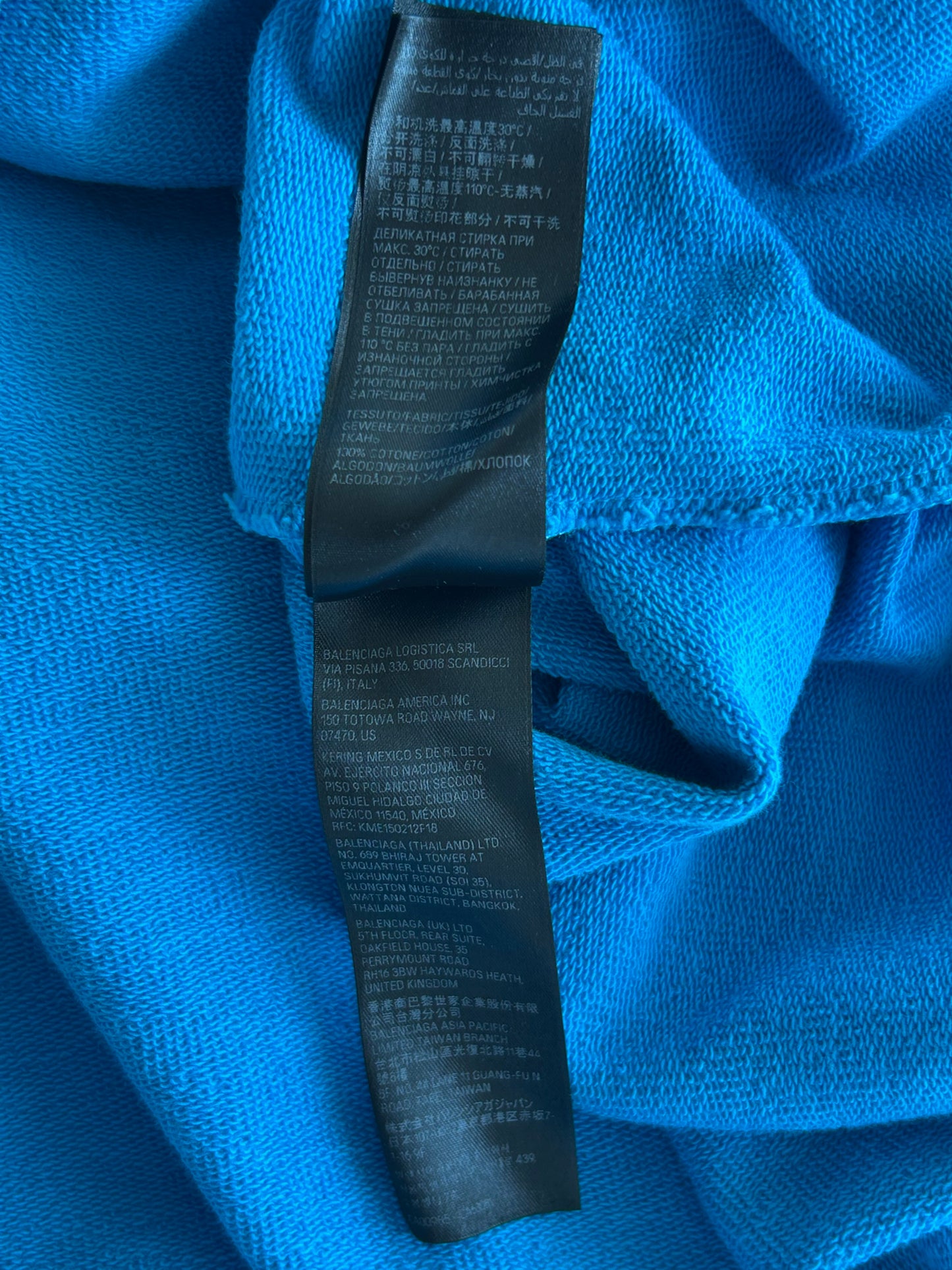 Balenciaga Blue & White Campaign Logo Hoodie