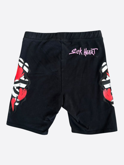 Chrome Hearts Matty Boy Black Sick Heart Women's Bike Shorts