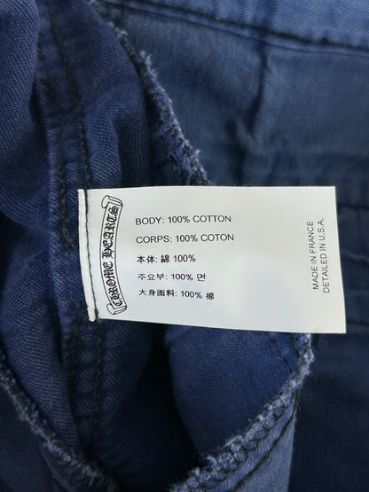 Chrome Hearts Blue Cross Patch Vintage French Work Pants