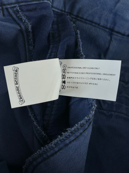 Chrome Hearts Blue Cross Patch Vintage French Work Pants