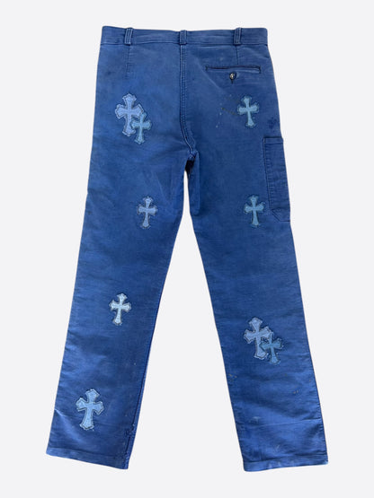 Chrome Hearts Blue Cross Patch Vintage French Work Pants