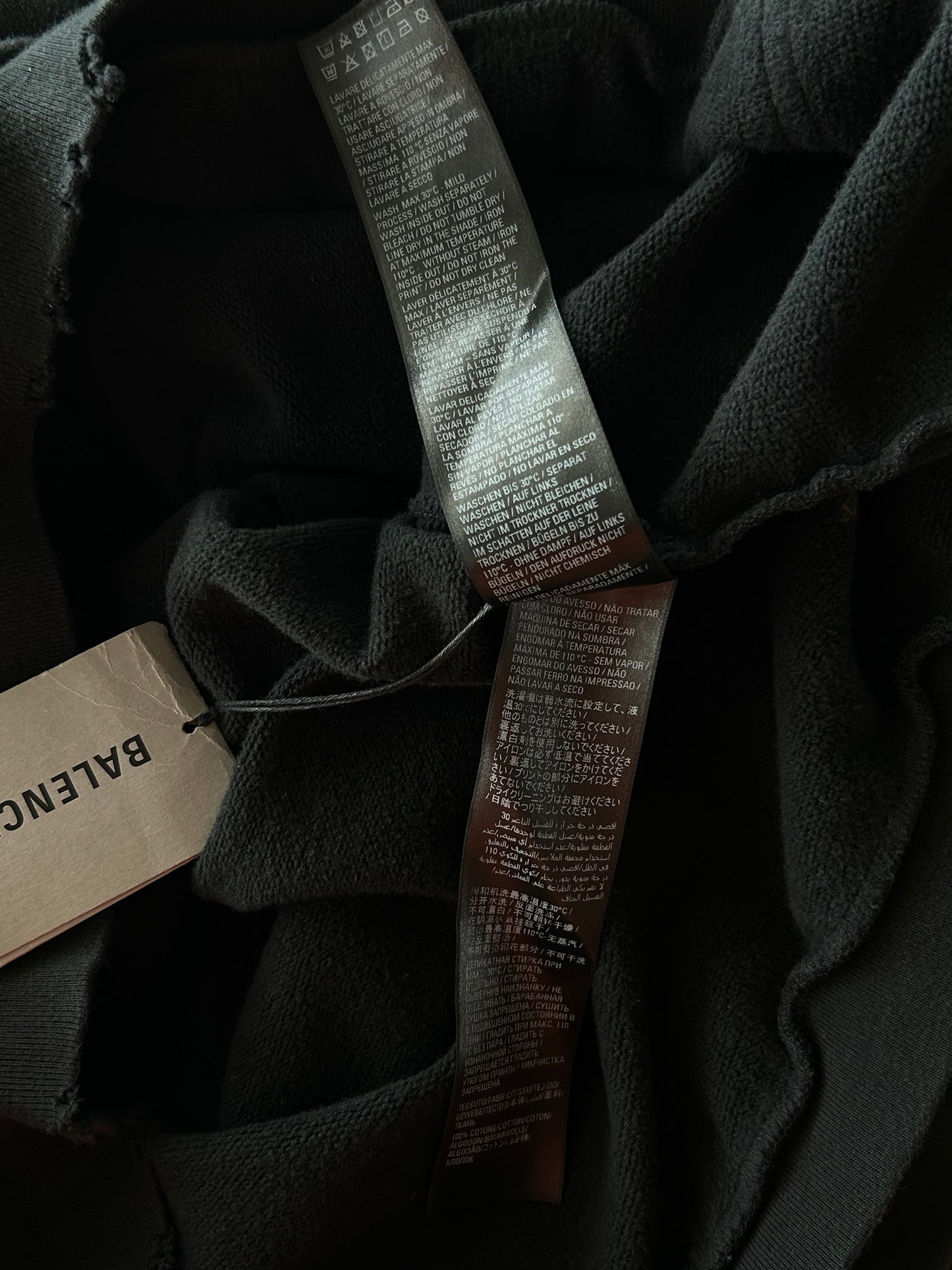 Balenciaga Black & Rainbow Graffiti Logo Hoodie