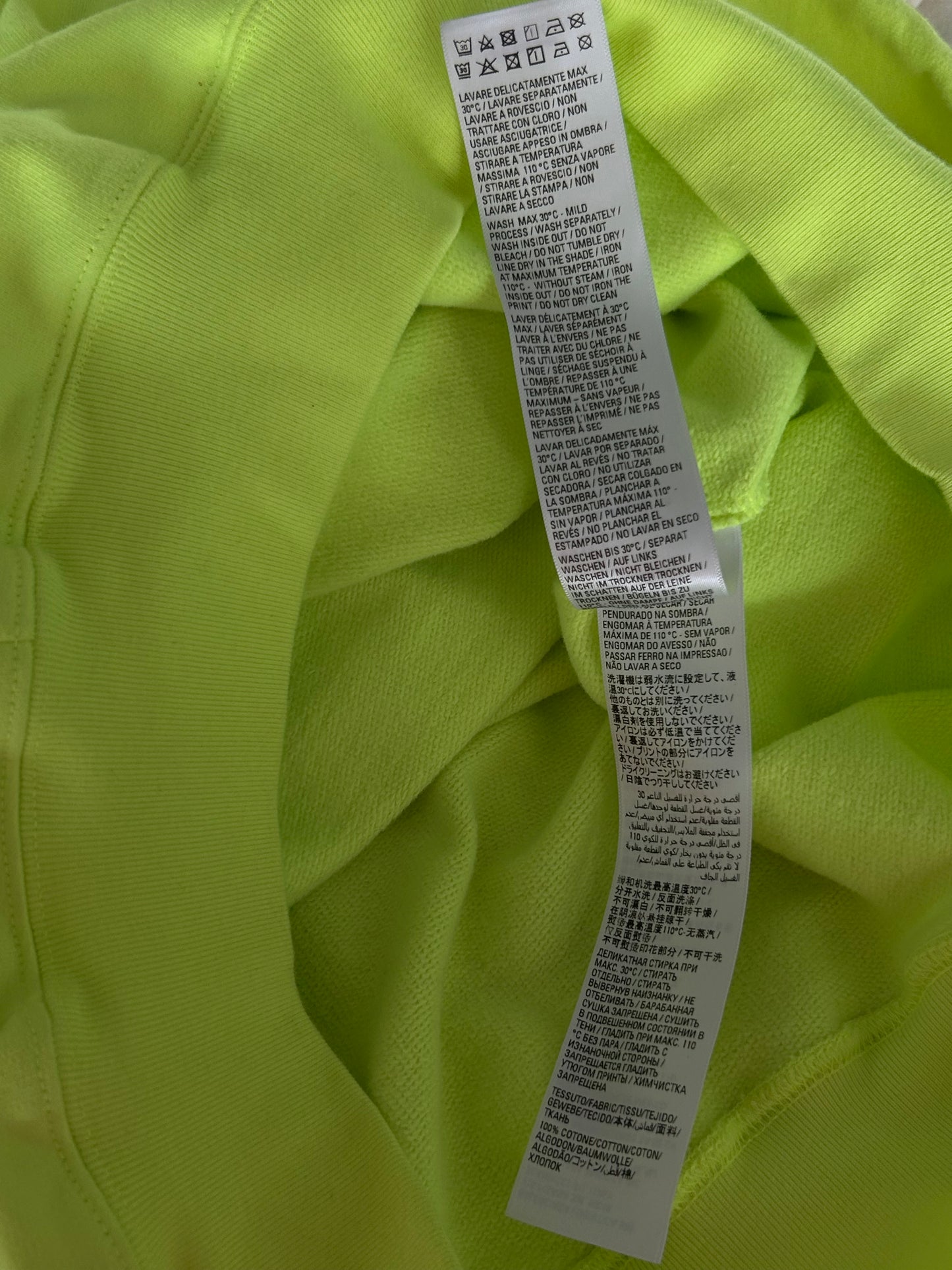 Balenciaga Neon Green & Black World Food Programme Logo Hoodie